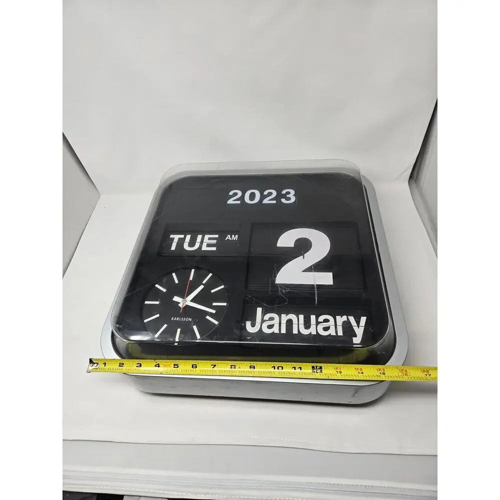 Karlsson Big Flip Retro Calendar Wall Clock Tested and working